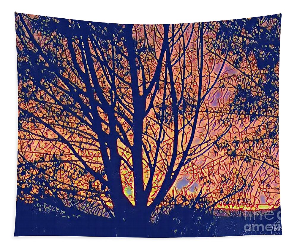 Sunrise Tapestry featuring the painting Sunrise by Denise Railey