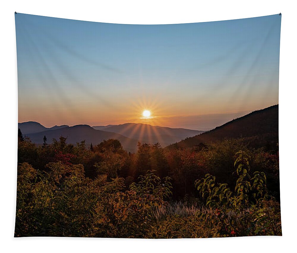 Kancamagus Tapestry featuring the photograph Sunrise in New Hampshire's White Mountains 2x1 by William Dickman