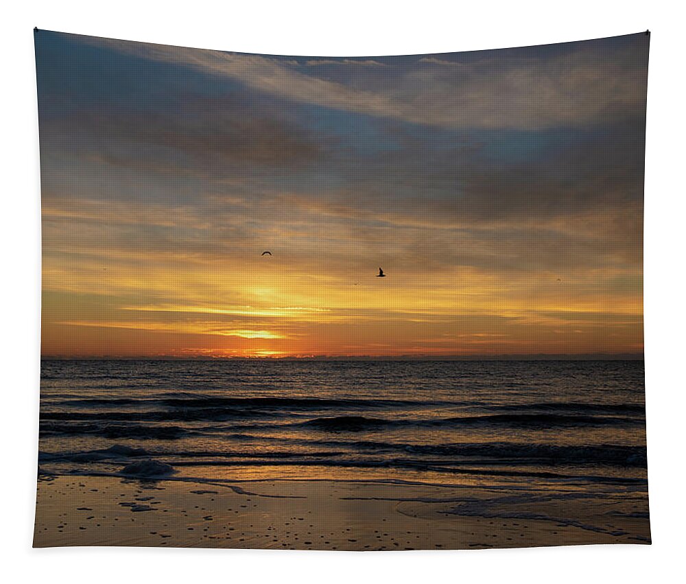 Sunrise Tapestry featuring the photograph Sunrise Over Hilton Head Island No. 0329 by Dennis Schmidt