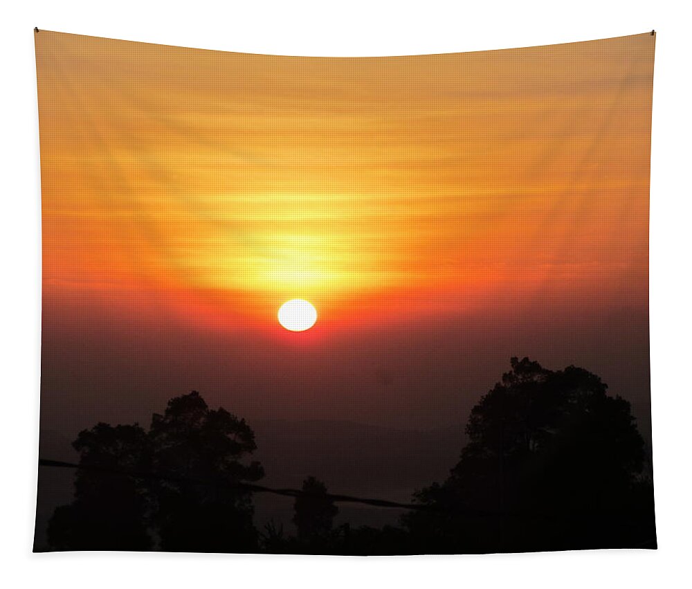  Tapestry featuring the photograph Sunset by Adhi Photography