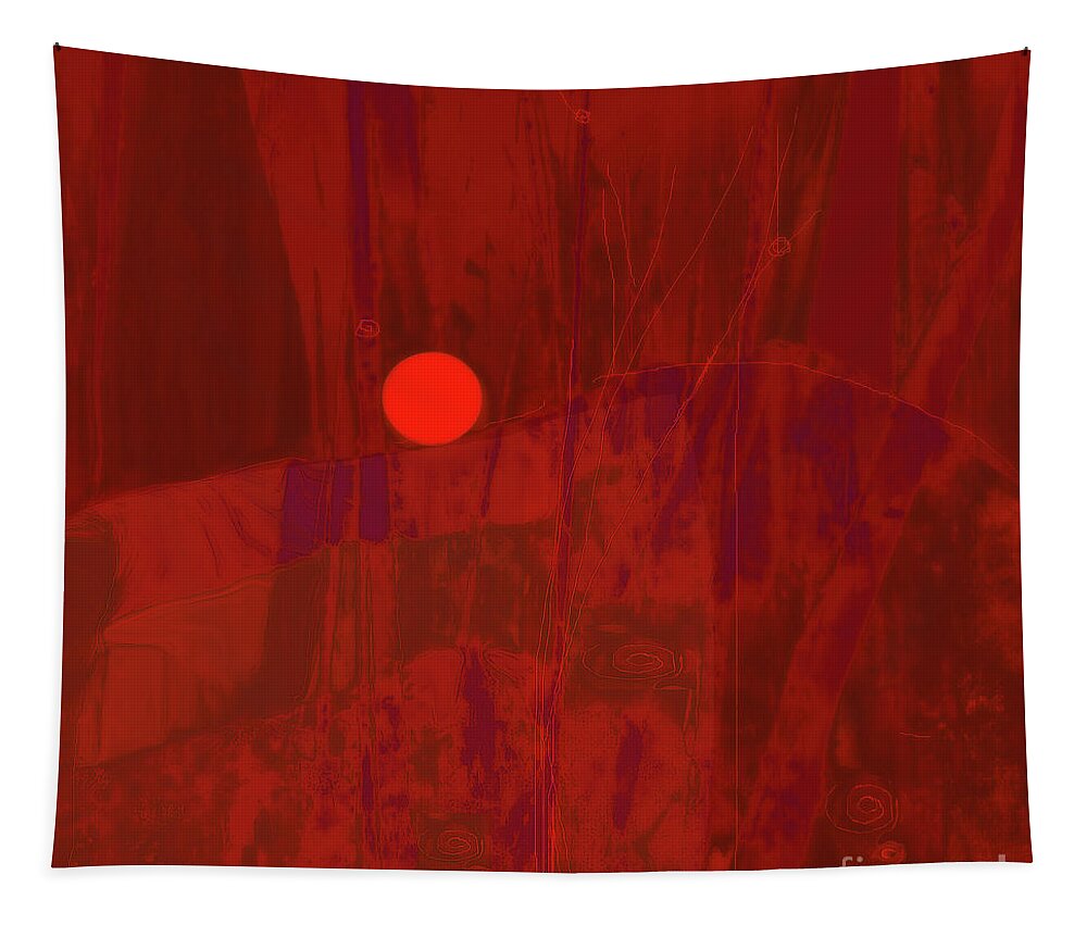 Square Tapestry featuring the mixed media Sunset The Siler Metaphorm by Zsanan Studio