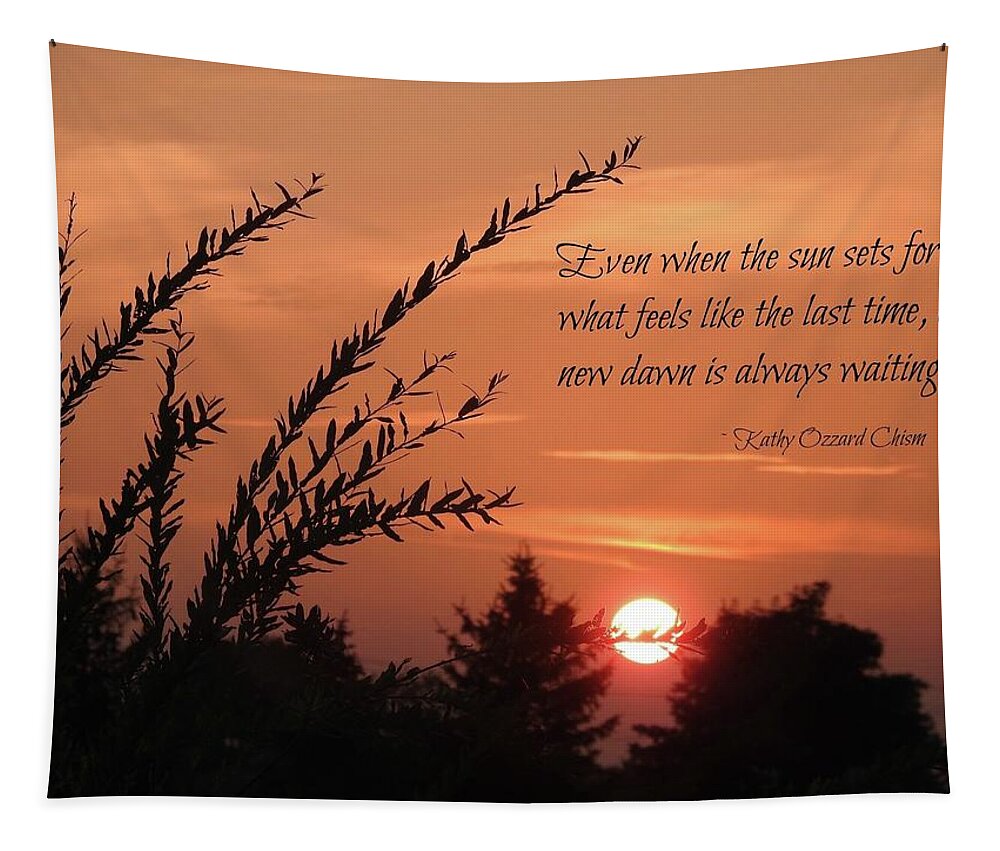 Sunset Tapestry featuring the photograph Sunset New Dawn by Kathy Chism