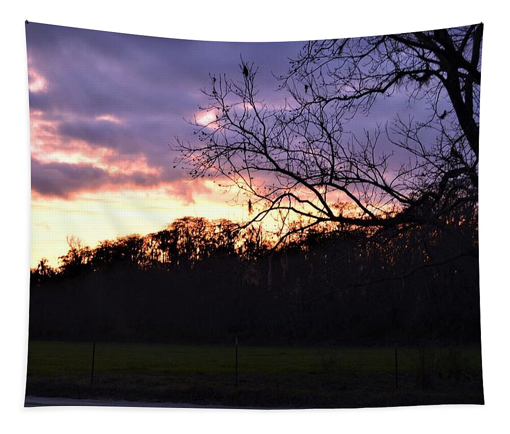 Sunset Over Glenn Tapestry featuring the photograph Sunset Over Glenn by Warren Thompson