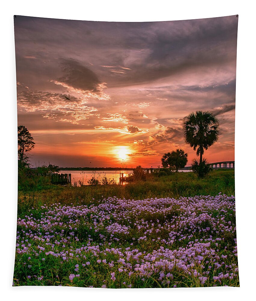 Bay Tapestry featuring the photograph Sunset Over The Bay by JASawyer Imaging