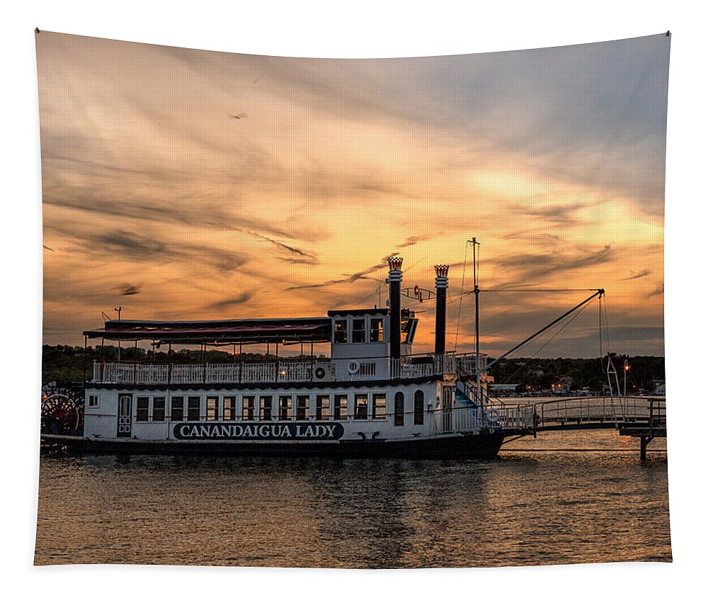 Sunset Tapestry featuring the photograph Sunset over the Lady by Rod Best