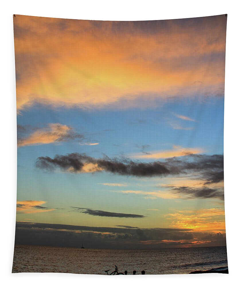 Hawaii Tapestry featuring the photograph Sunset Rendezvous by Briand Sanderson