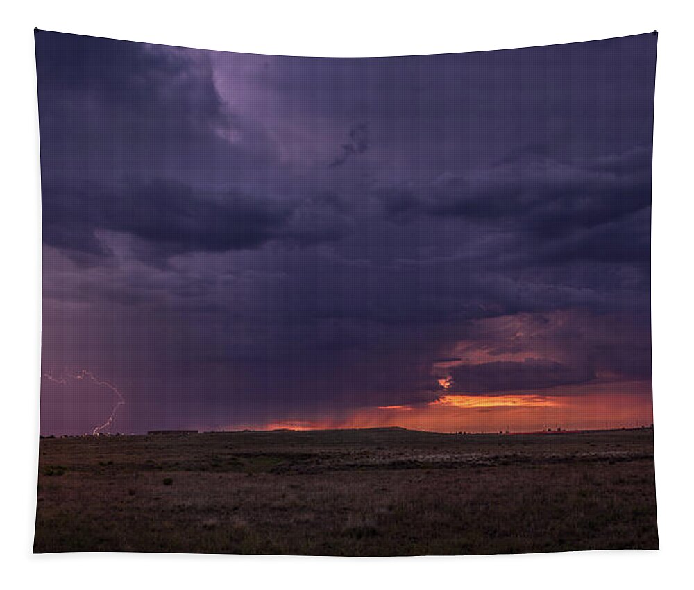 Sunset Tapestry featuring the photograph Sunset Strike by Aaron Burrows