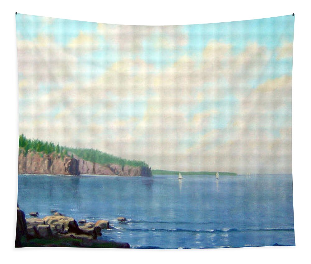 Landscape Tapestry featuring the painting Superior View by Rick Hansen