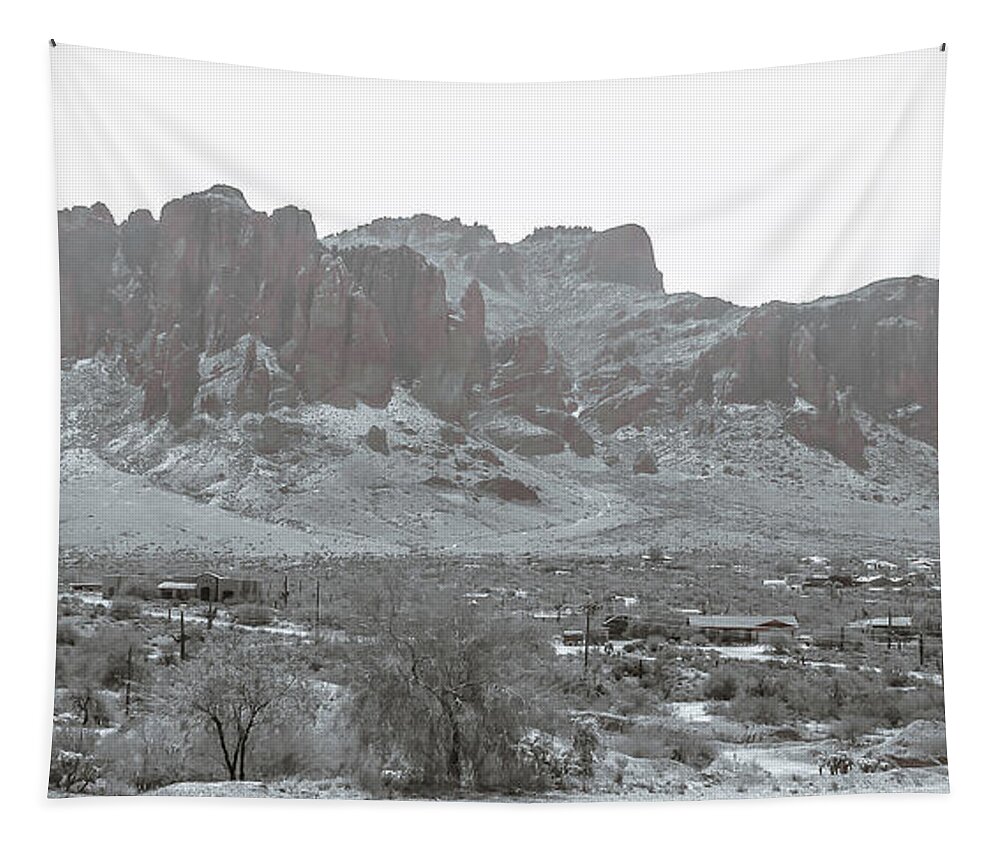 Superstition Tapestry featuring the photograph Superstition Mountains by Darrell Foster