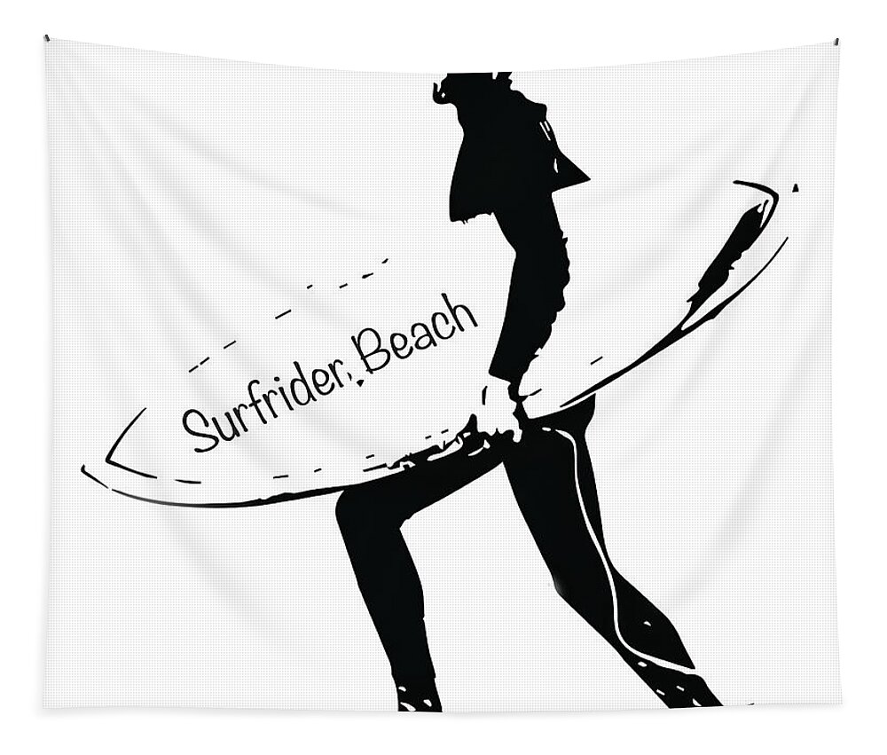 Surfer Tapestry featuring the photograph Surfer Surfrider Beach by John McGraw