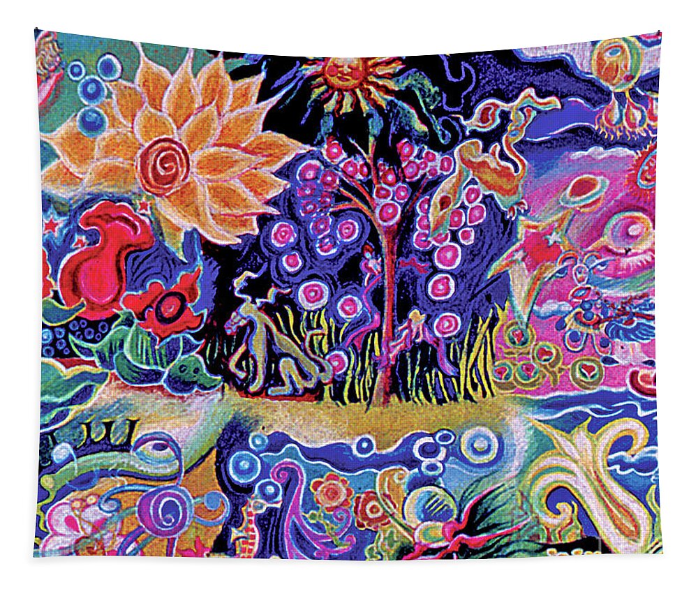 Surreal Tapestry featuring the drawing Surreal Daydream by Genevieve Esson