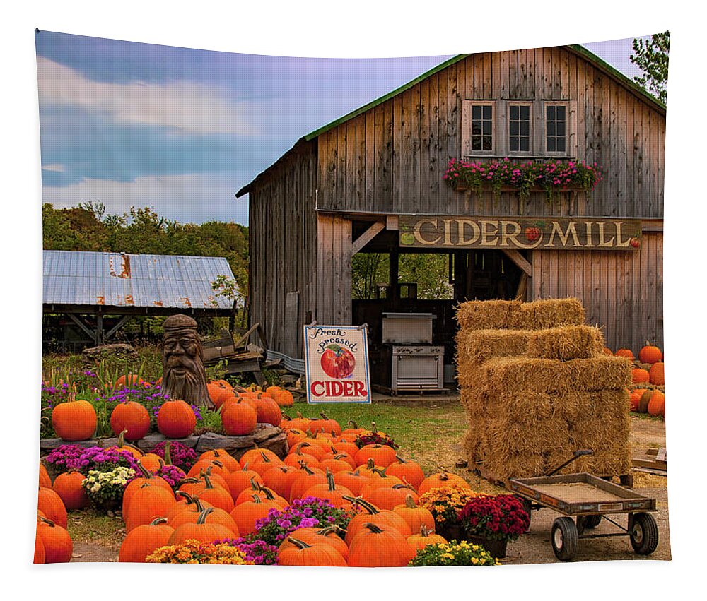 New England Mill Tapestry featuring the photograph Swanton Vermont farmstand by Jeff Folger
