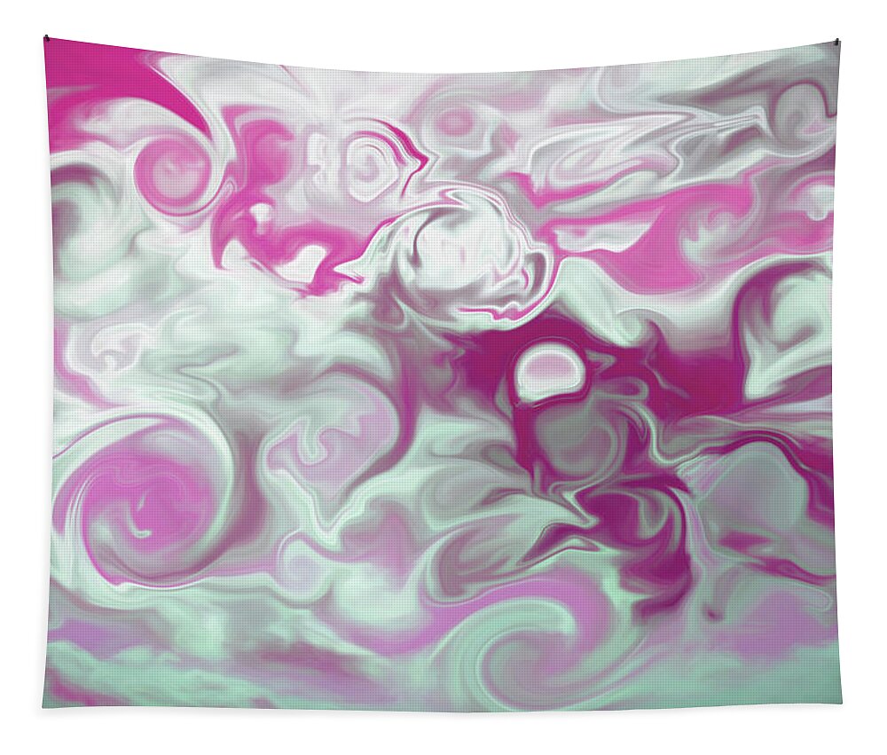  Tapestry featuring the digital art Swirly Skies by Cindy Greenstein