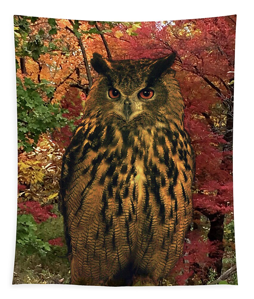 Owl Tapestry featuring the digital art Swoop by Steve Karol