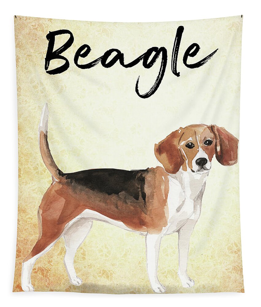 Beagle Tapestry featuring the painting Team Beagle cute Art for Dog lovers by Matthias Hauser