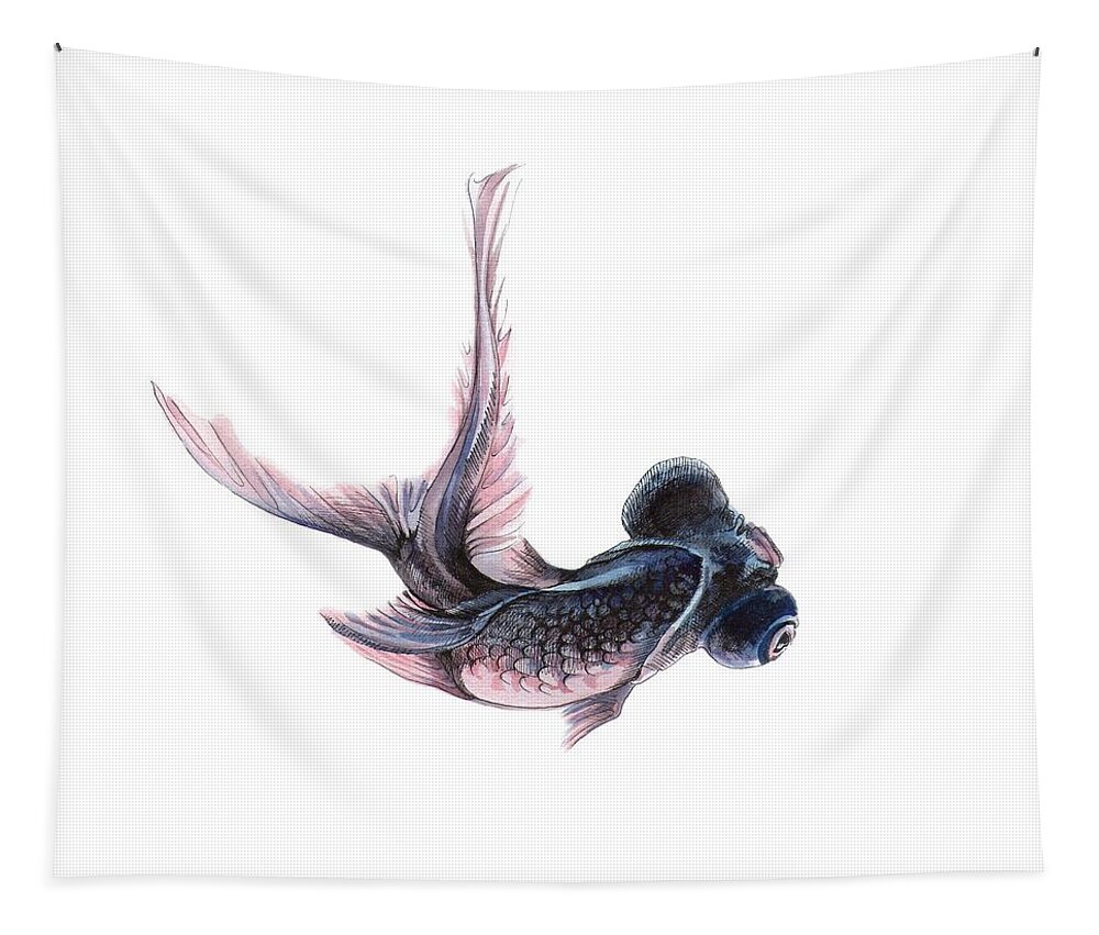 Russian Artists New Wave Tapestry featuring the painting Telescope Fish by Ina Petrashkevich