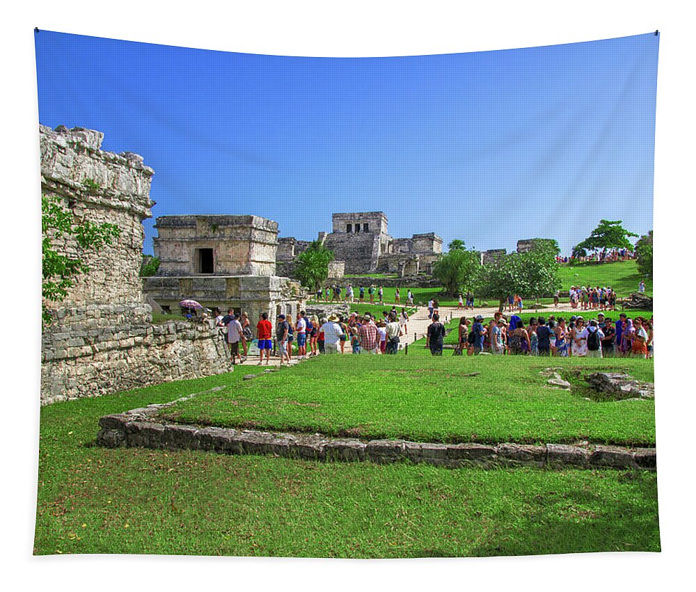 Temple Tapestry featuring the photograph Temples of Tulum by Sun Travels