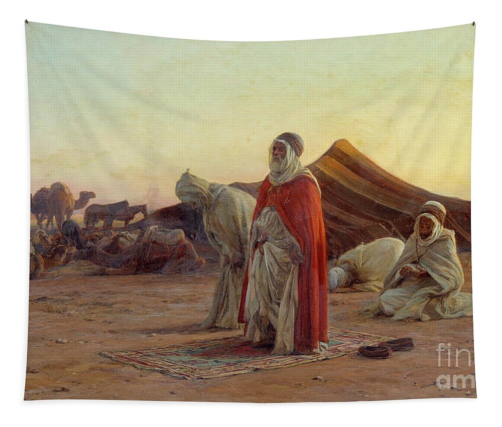Tent In The Desert The Prayer Detail Tapestry by Eugene Alexis Girardet -  Bridgeman Prints