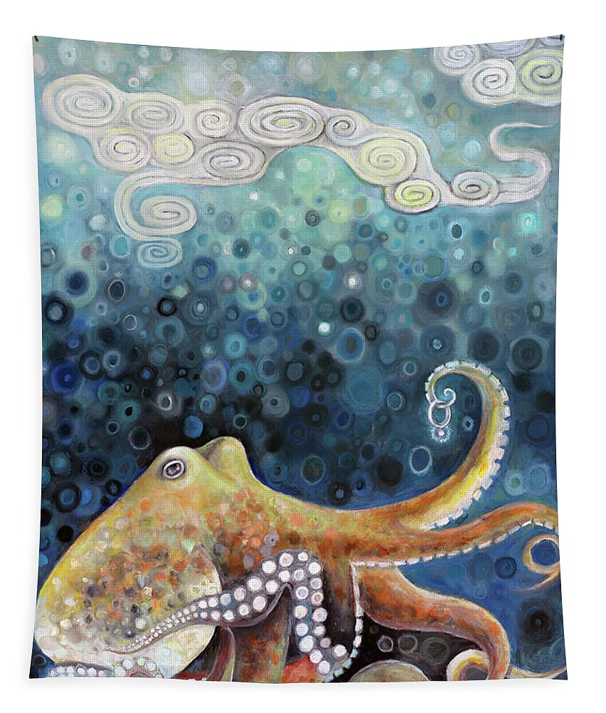 Octopus Tapestry featuring the painting Tentacle Treasure by Manami Lingerfelt