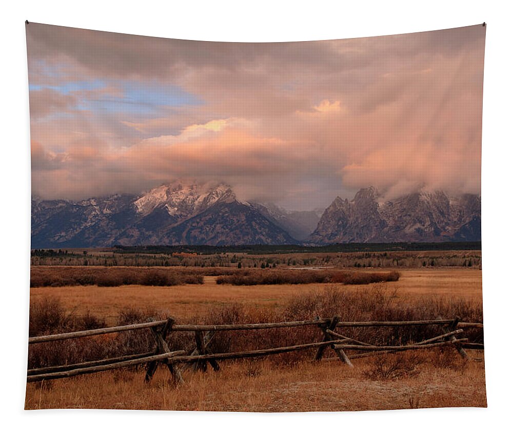 Golden Hour Tapestry featuring the photograph Teton Morning by Catherine Avilez