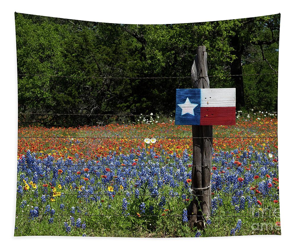 Texas Flag Tapestry featuring the photograph Texas Wildflowers by Paul Quinn