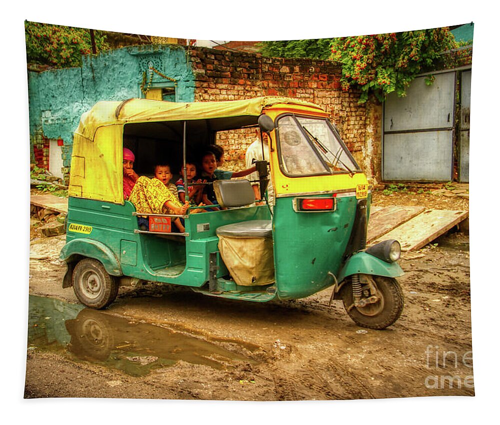 India Tapestry featuring the photograph The Bajaj Auto-rickshaw in India by Stefano Senise