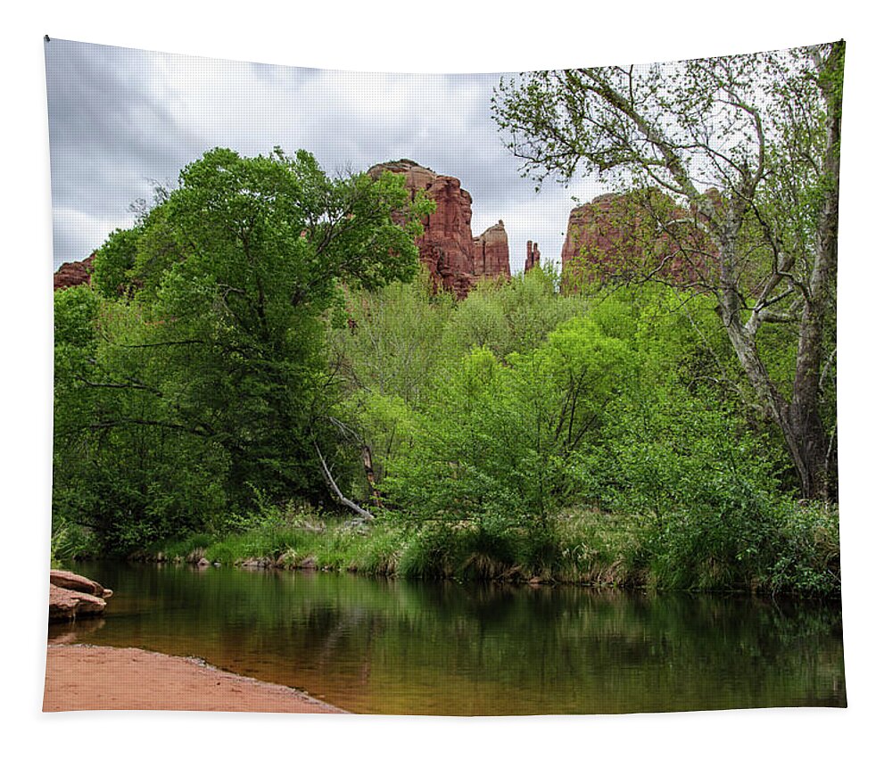 Red Rock State Park Tapestry featuring the photograph The Banks of Oak Creek by Douglas Wielfaert