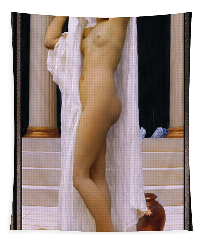 The Bath Of Psyche Tapestry featuring the painting The Bath of Psyche by Frederic Leighton by Rolando Burbon