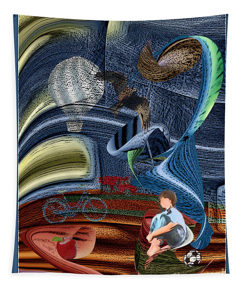 Boy Tapestry featuring the digital art The Boy by Leo Symon