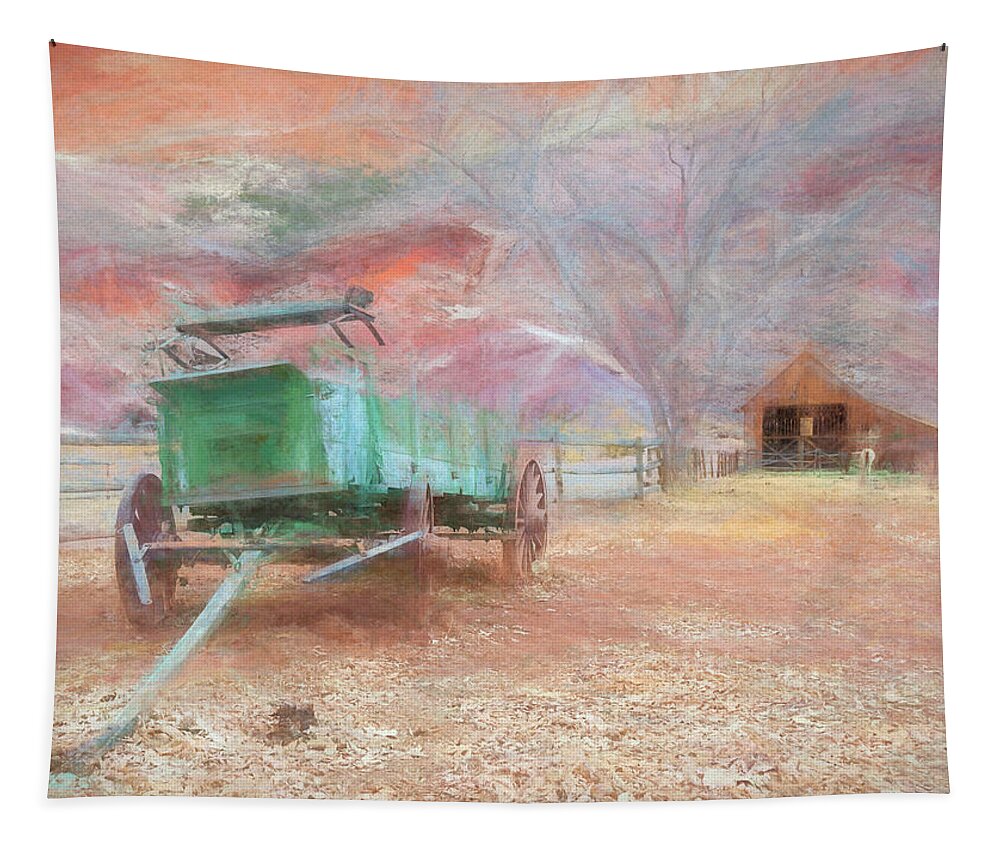 Wagon Tapestry featuring the photograph the Cart before the Horse by Wade Aiken