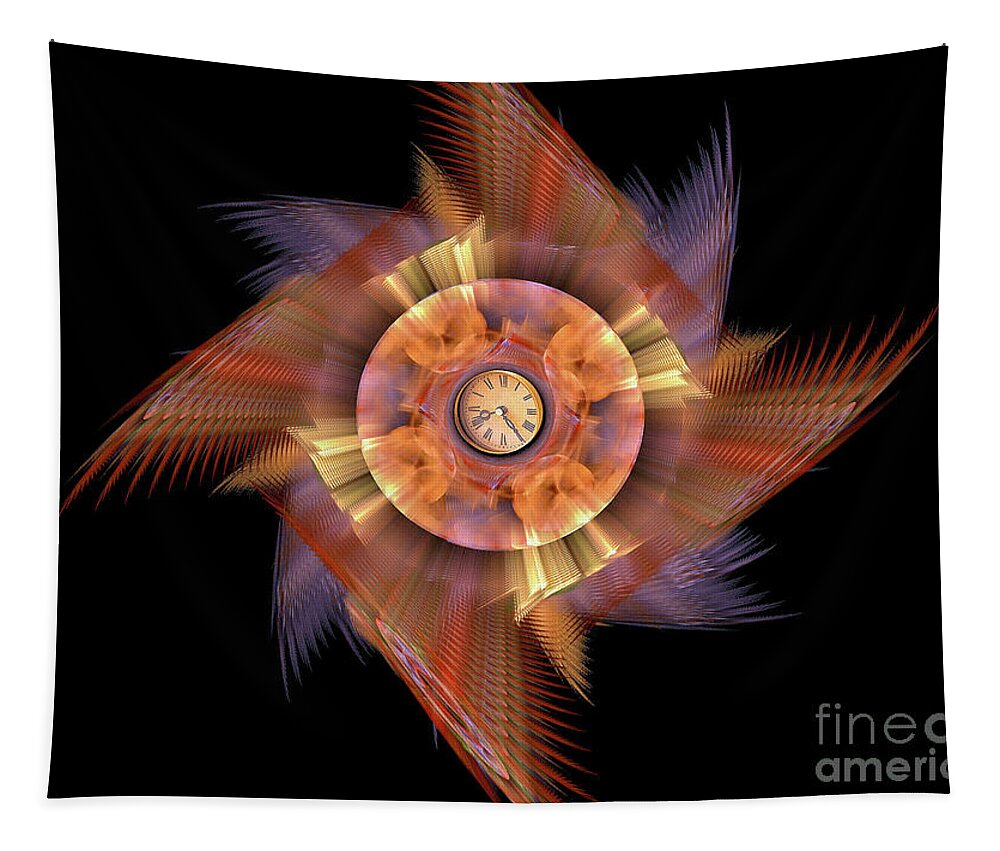 Fractals Tapestry featuring the digital art The Clock by Elaine Manley