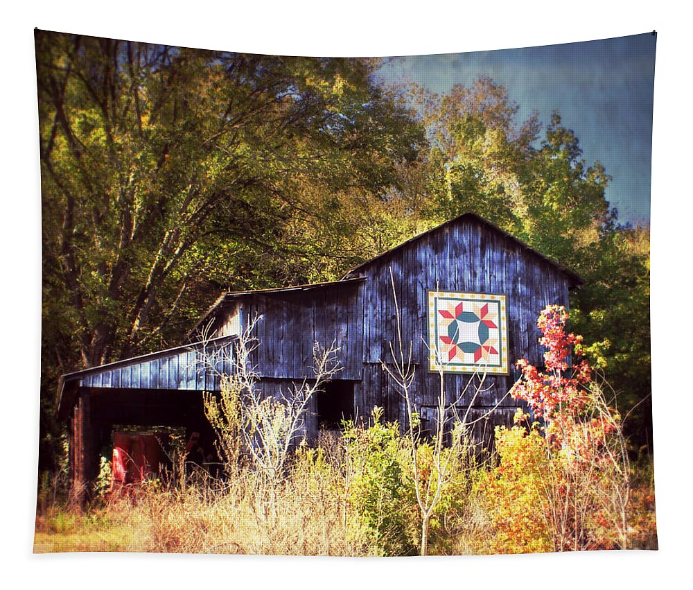 Barn Tapestry featuring the photograph The Fall Quilt by Julie Hamilton
