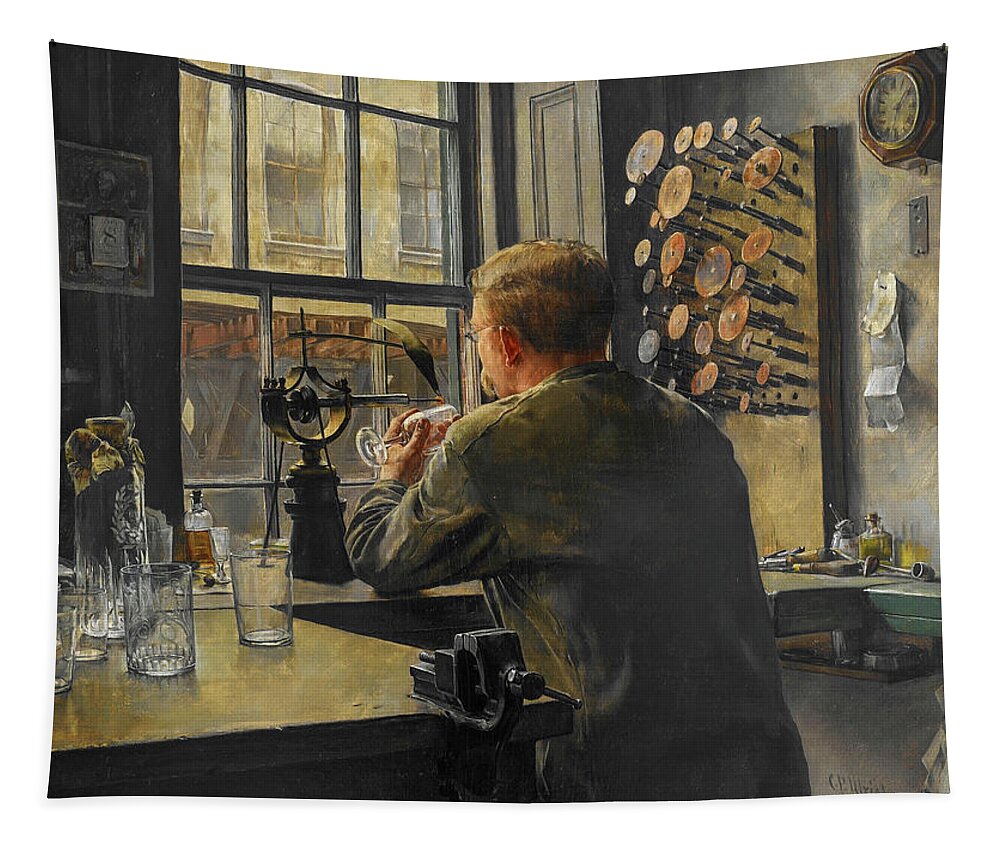 The Glass Engraver Tapestry by Charles Frederic Ulrich - Fine Art