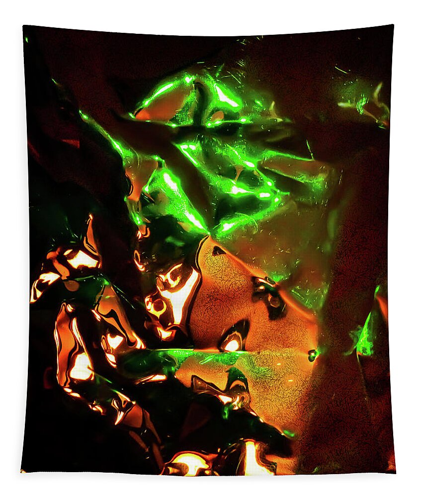 Abstract Tapestry featuring the digital art The Green Knight by Liquid Eye