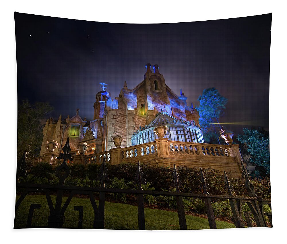 Disney Haunted Mansion Tapestry featuring the photograph The Haunted Mansion at Walt Disney World by Mark Andrew Thomas