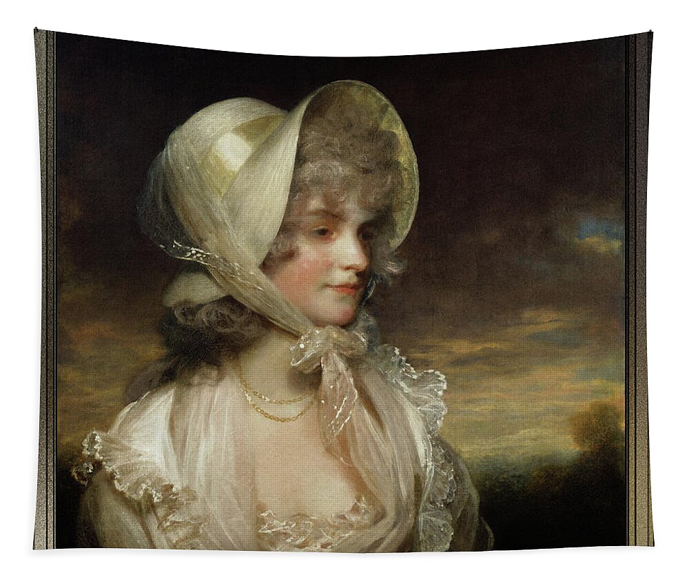 The Honorable Lucy Byng Tapestry featuring the painting The Honerable Lucy Byng by John Hoppner by Rolando Burbon