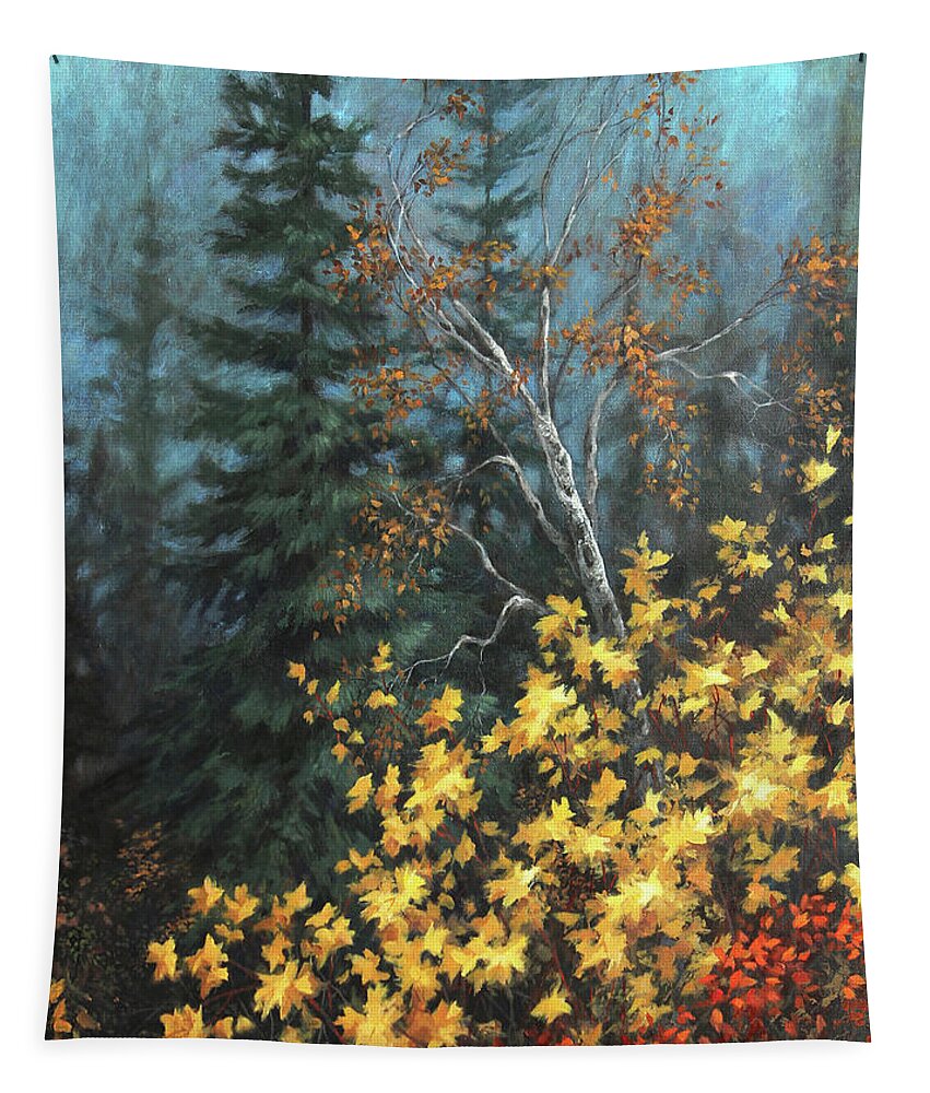Autumn Tapestry featuring the painting The Jewels of Autumn by Lucy West