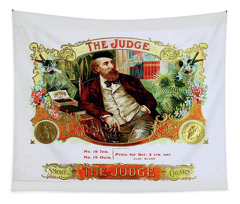 Judge Tapestry featuring the photograph The Judge Vintage Cigars by Doc Braham