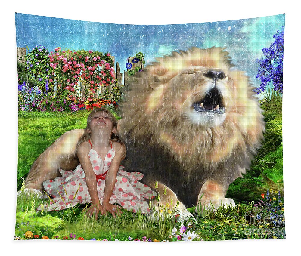 He Reigns Tapestry featuring the digital art The King and I by Dolores Develde