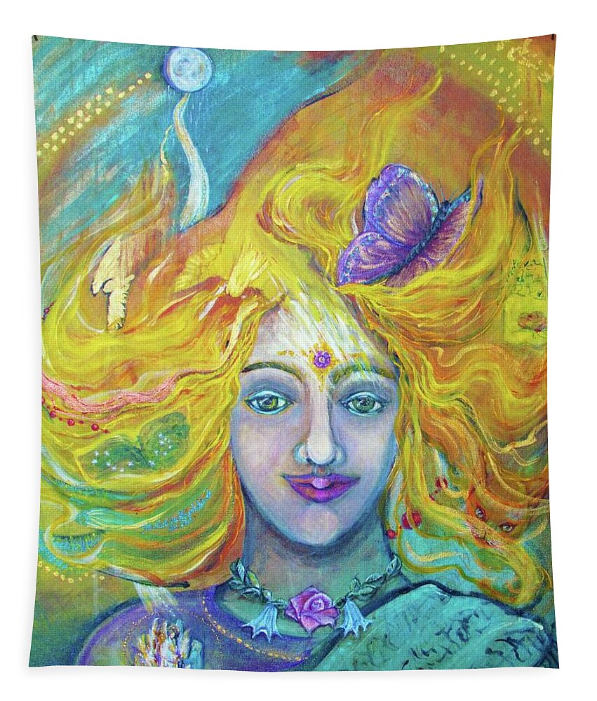 Radiant Serenity Tapestry featuring the painting The Lady Comfort by Feather Redfox