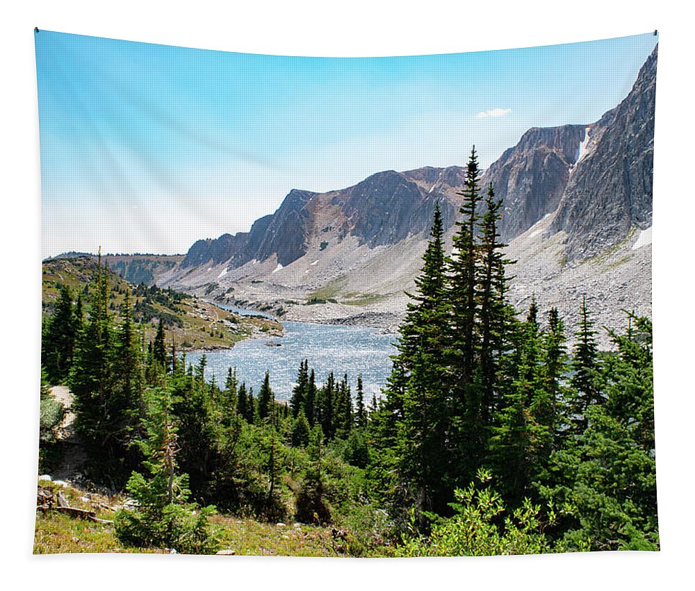 Mountain Tapestry featuring the photograph The Lakes of Medicine Bow Peak by Nicole Lloyd