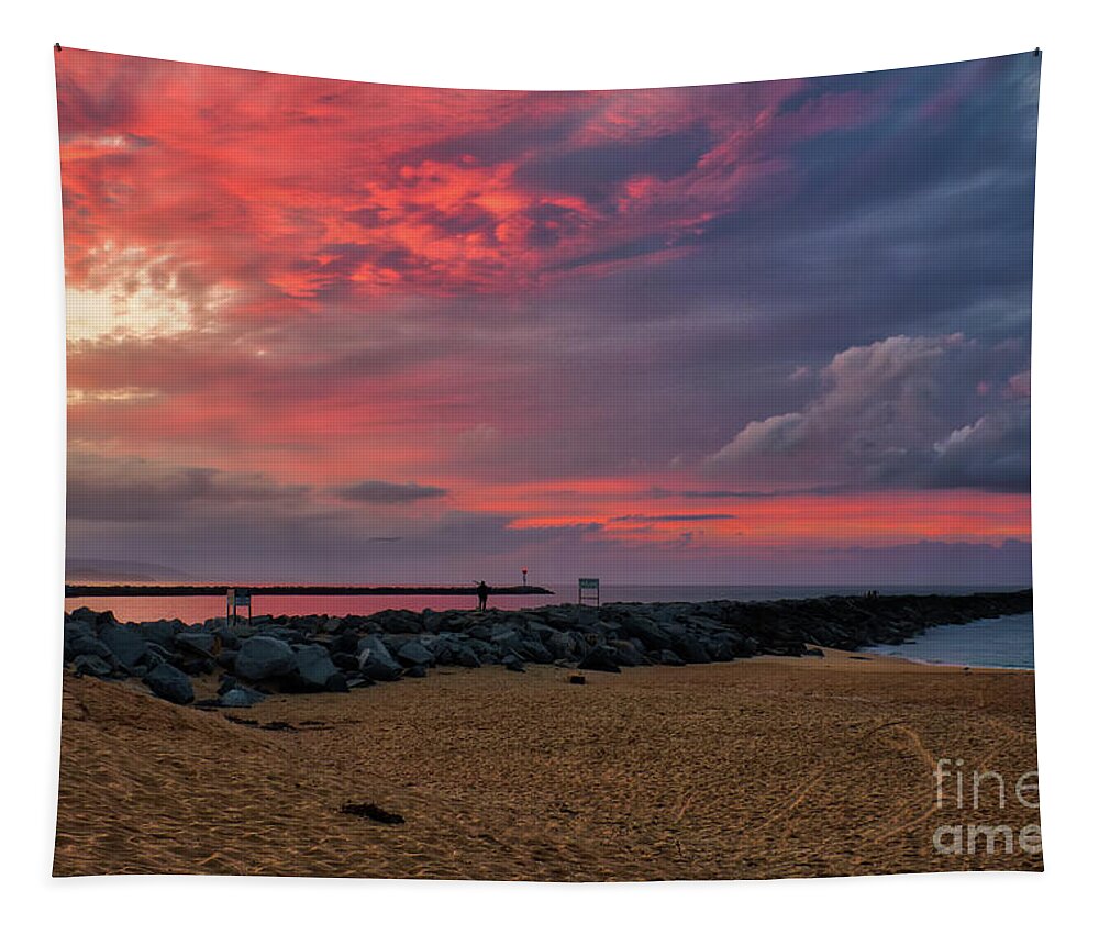 Last Tapestry featuring the photograph The Last Sunrise of 2018 by Eddie Yerkish