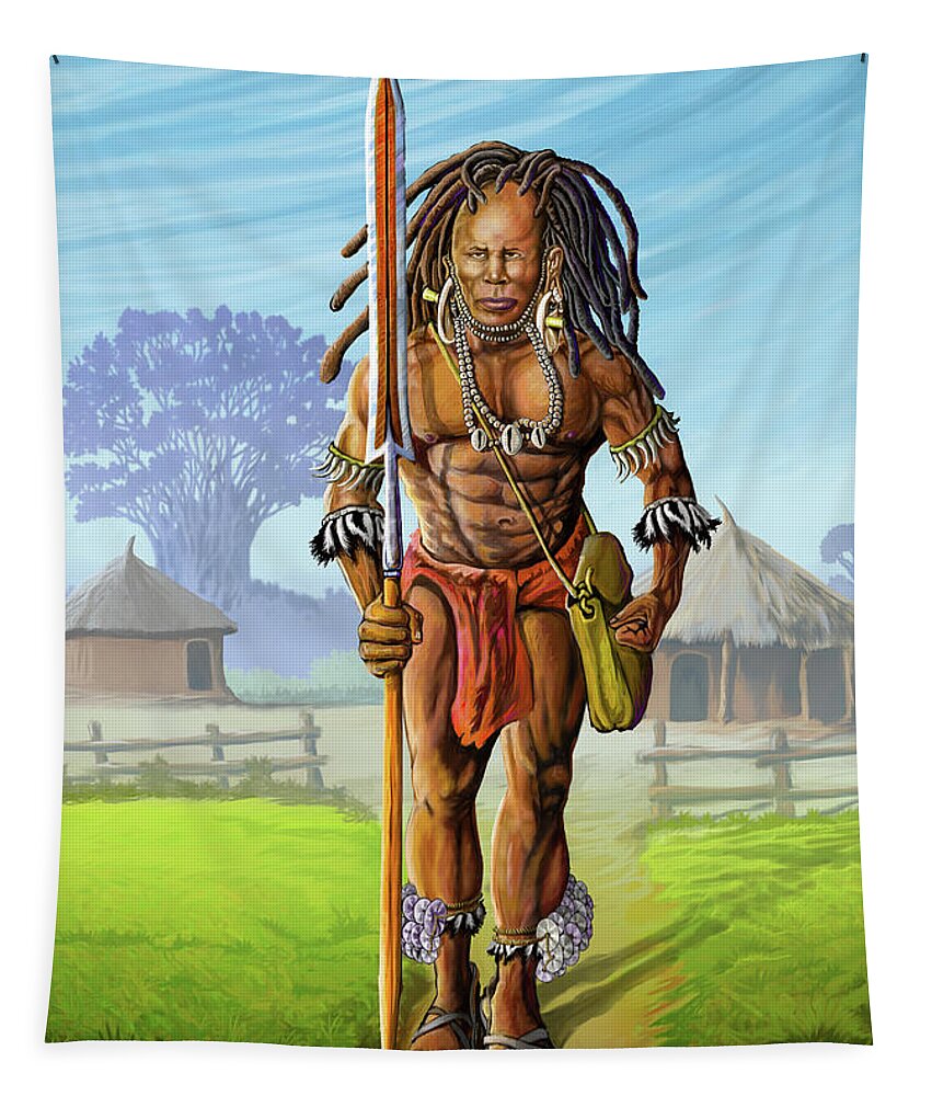 Giant Tapestry featuring the painting The Legendary Wamugumo by Anthony Mwangi