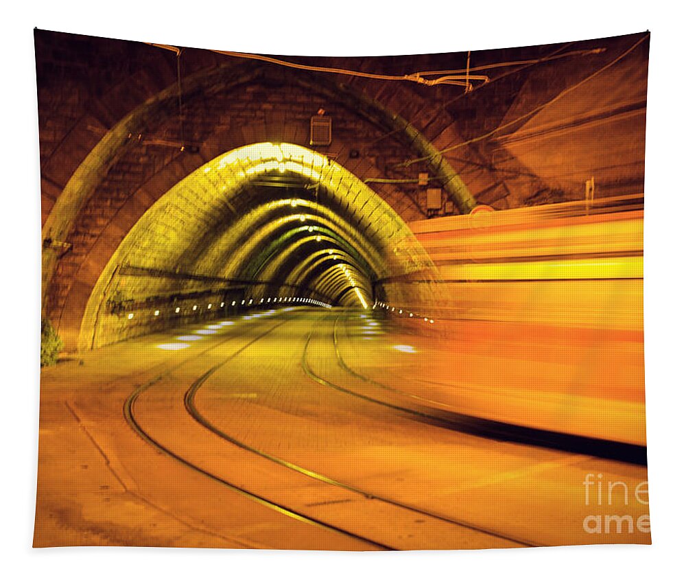Tunnel Tapestry featuring the photograph The light at the end of the tunnel by Yavor Mihaylov