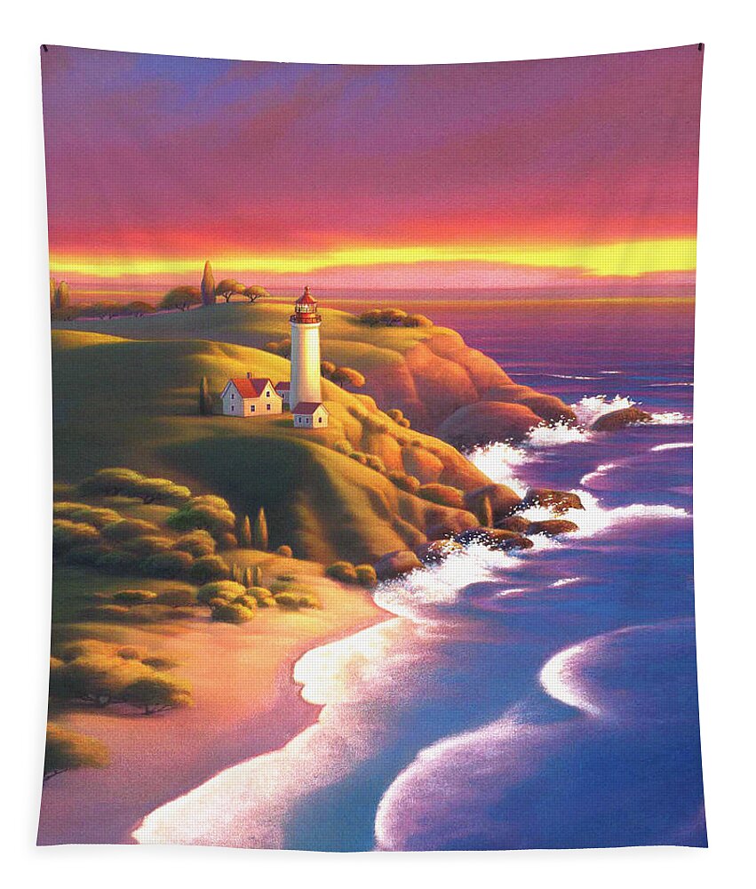 Light House Tapestry featuring the painting The Light House by Robin Moline