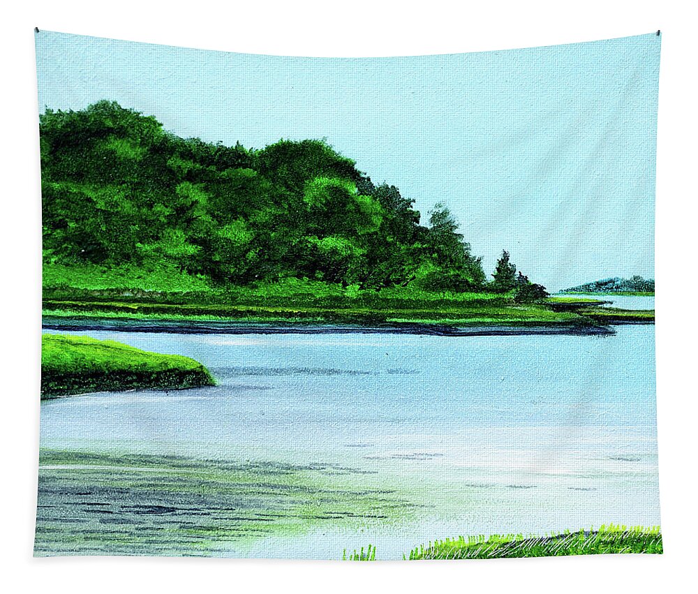 Estuary Tapestry featuring the painting The Little River Gloucester, MA by Paul Gaj
