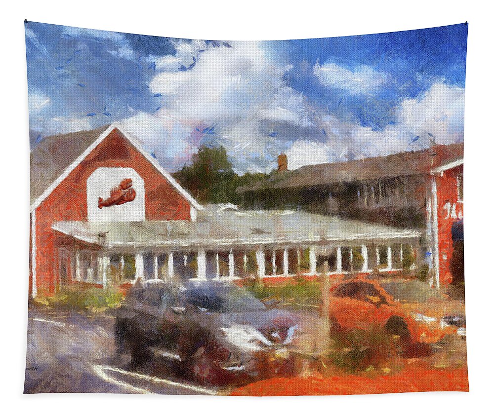 The Shops Of Cape Cod Tapestry featuring the photograph The Lobster Claw Cape Cod Massachusetts PA by Thomas Woolworth