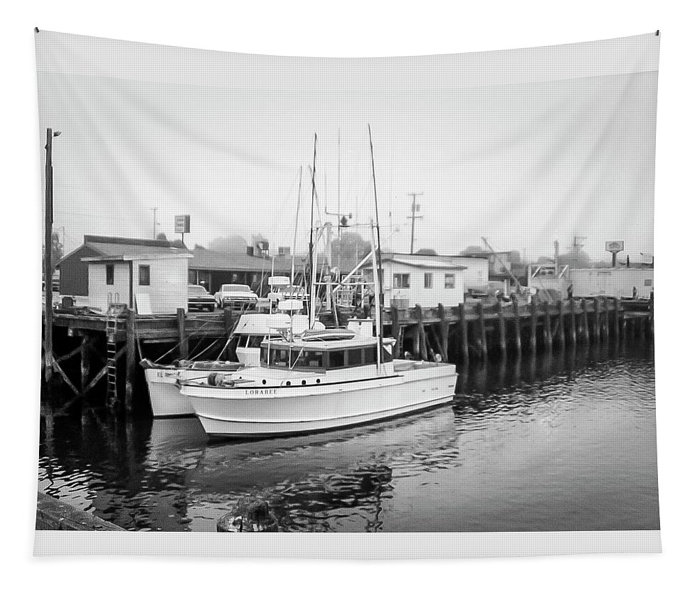 Morro Bay Pier Tapestry featuring the photograph The Lorabee-1979 by Gene Parks
