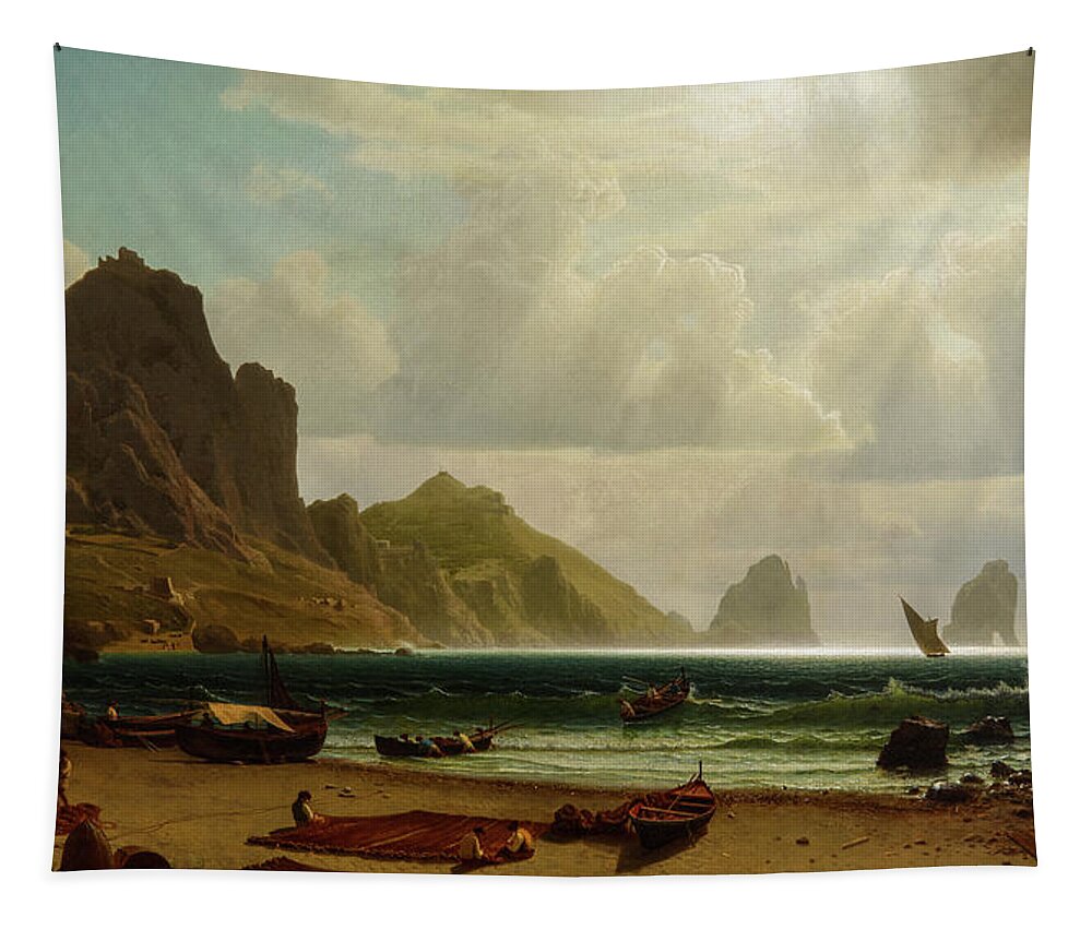 The Marina Piccola, Capri, 1859 Tapestry by Albert Bierstadt - Fine Art  America