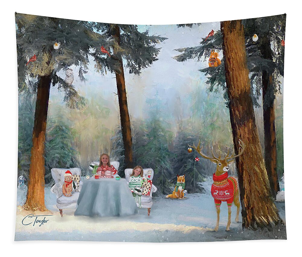 Children Tapestry featuring the mixed media The Mystical Magical Wonders of the Forest by Colleen Taylor